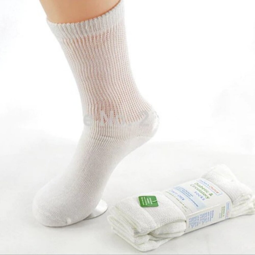 Diabetic Circulatory 2pairs Socks cushioning Soft Stretchy Men Women sz 9-11 New